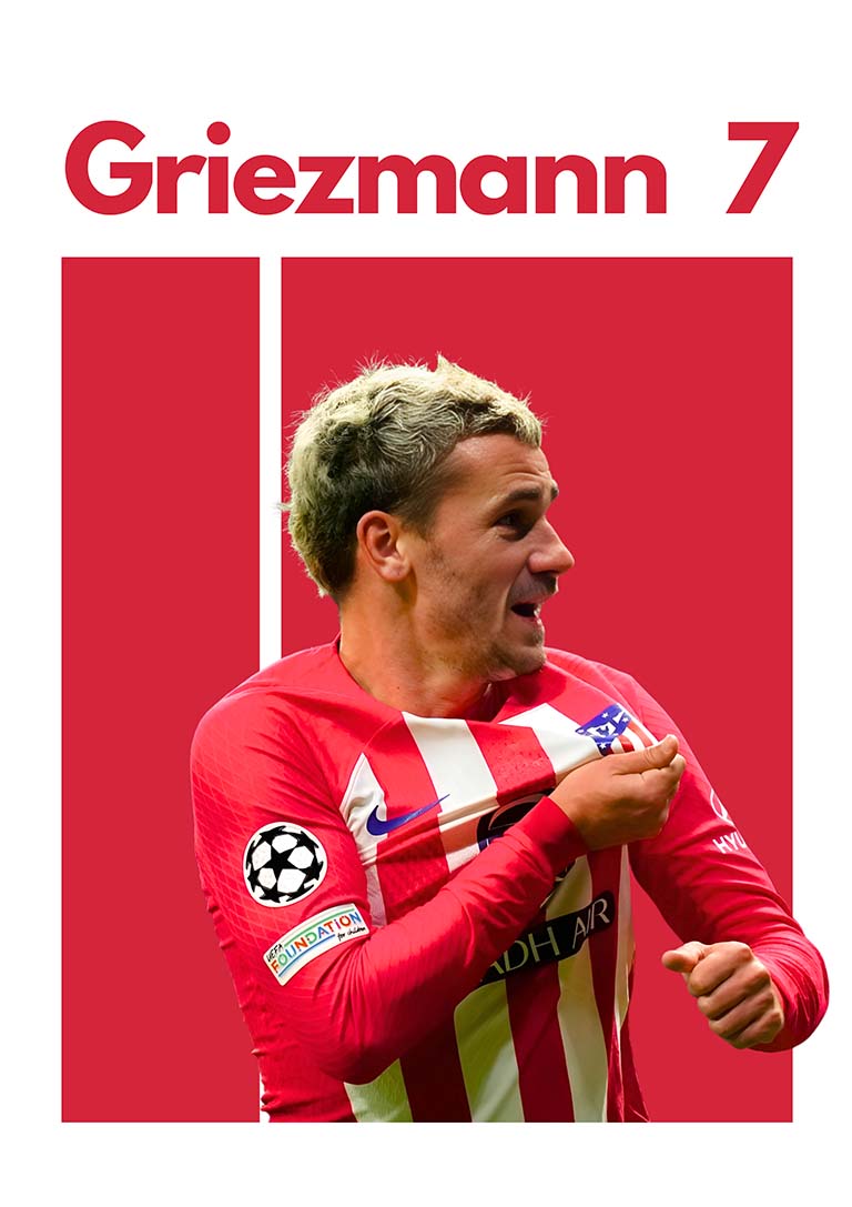 Antoine Griezmann Fodboldplakat - Eksklusiv Fanplakat
