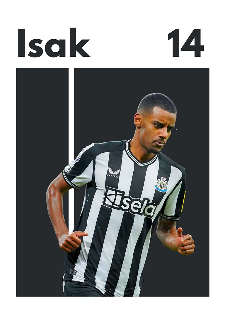 Alexander Isak Fodboldplakat – Elegant Vægkunst til Fans