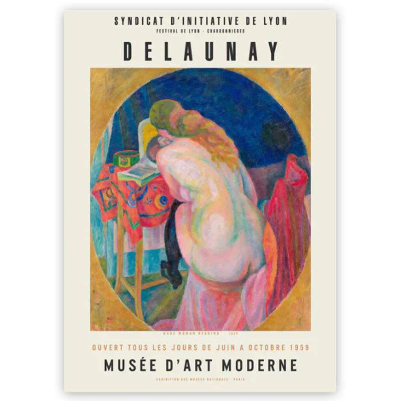 Plakat: Nøgen Kvinde Læser - Unik Kunst til Dit Hjem