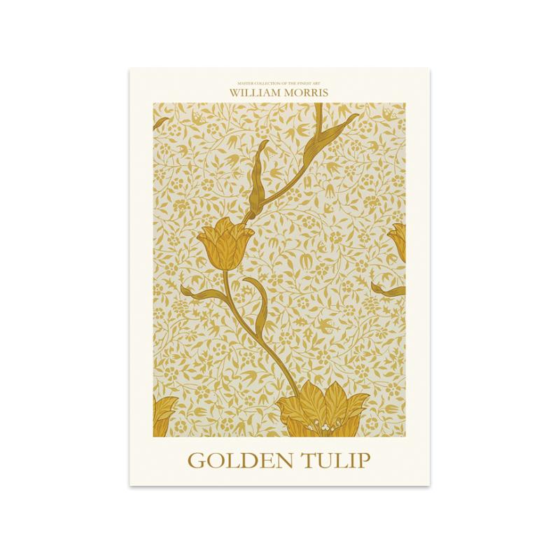 Guld Tulip Plakat - Elegant Kunst til Dit Hjem