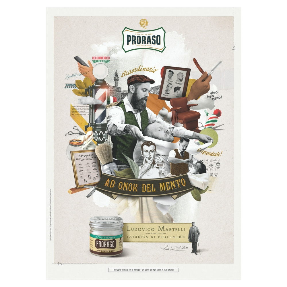 Proraso Plakat til Vådbarbering – Retro Design 50x70 cm