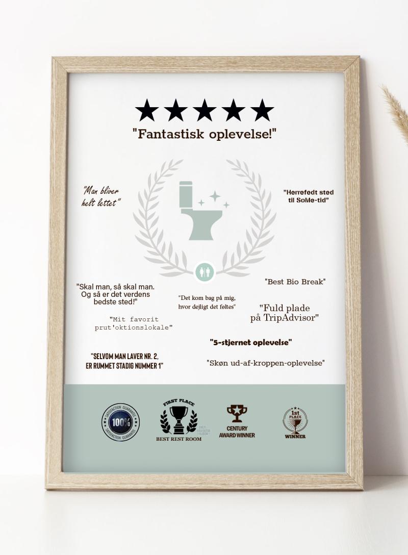 5-Stjernet Toilet Plakat – Giv Badeværelset Liv!