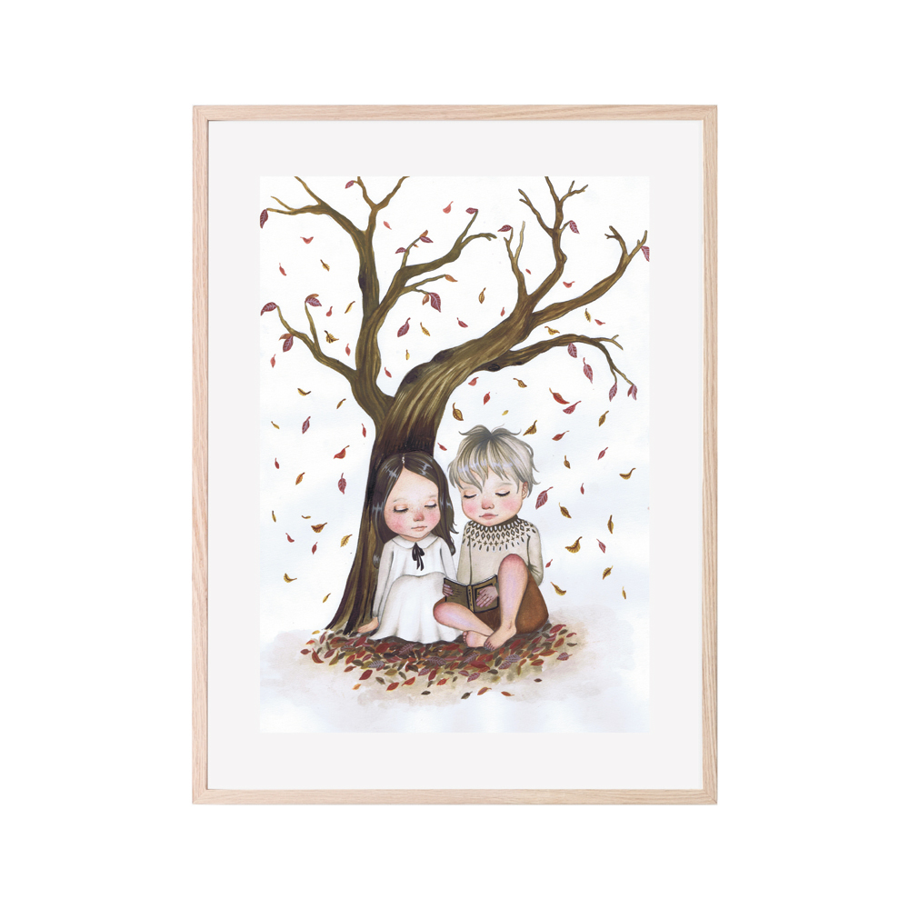 Hvid Storytelling Plakat 30x40 cm – Unik Kunst til Dit Hjem