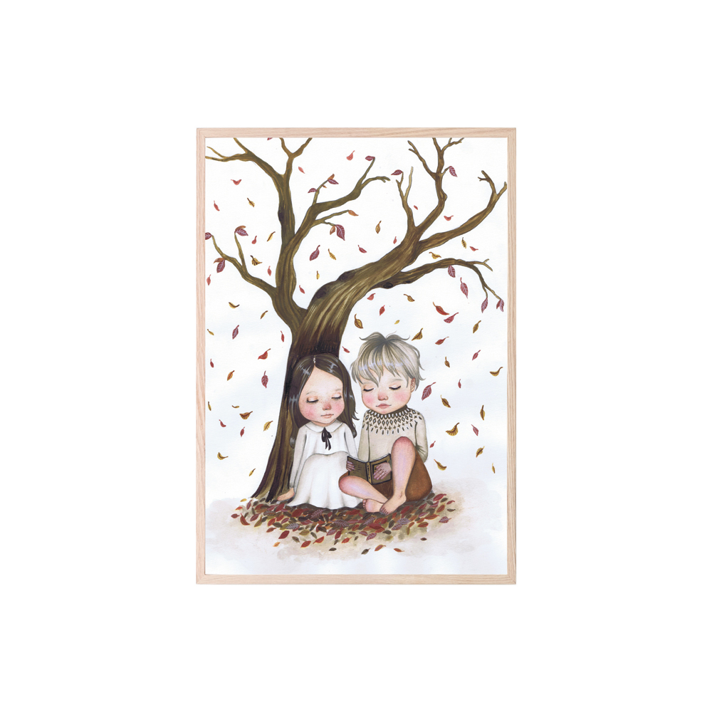 Hvid Storytelling Plakat 21x30 cm – Unik Kunst til Dit Hjem