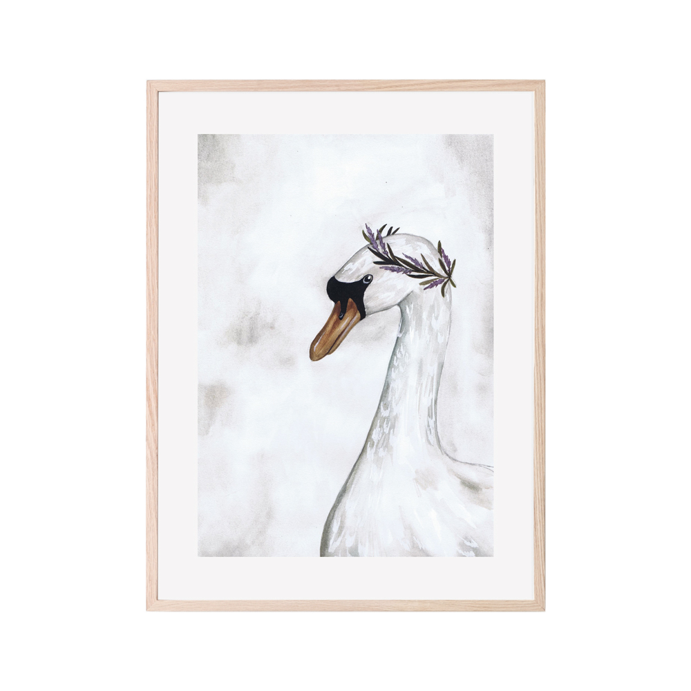 Hvid Proud Swan Plakat 30x40 One Size - That´s Mine Plakater  - 5713846006963