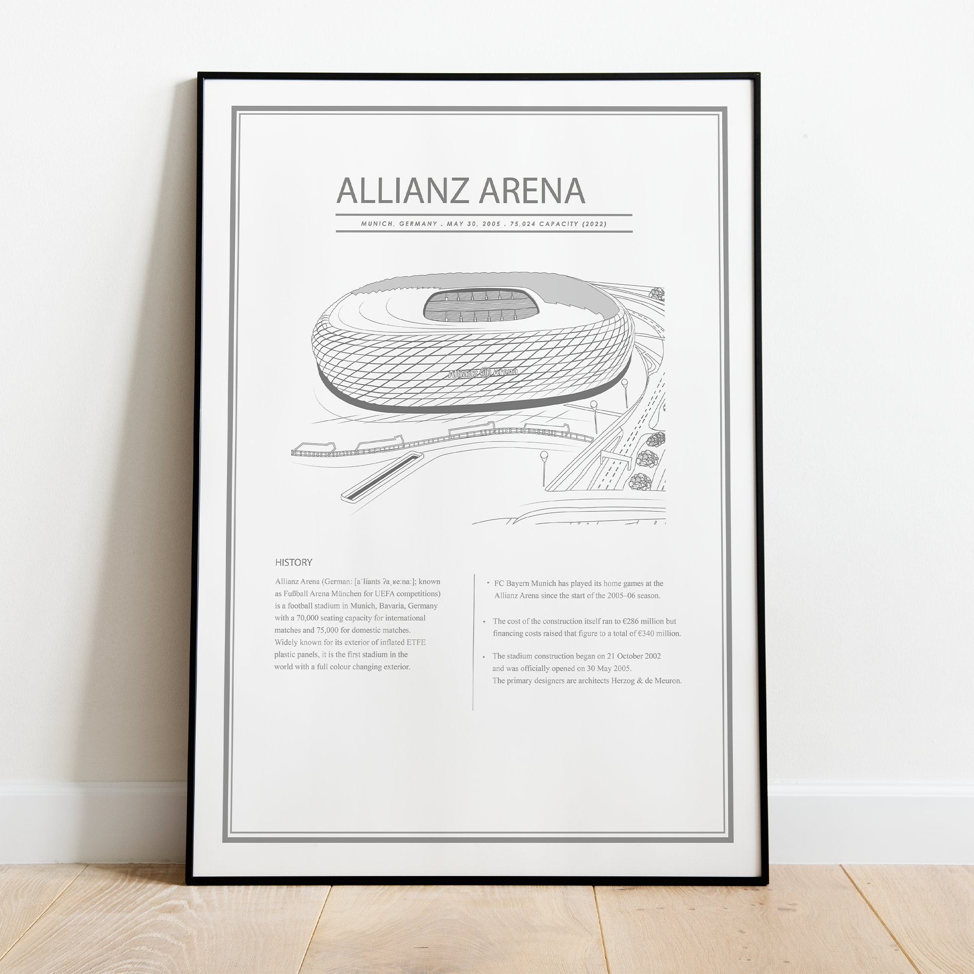 Allianz Arena Plakat – Fodboldens Hjem i München