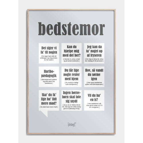 DialÆgt Plakat til Bedstemor - Humoristisk Gaveidé