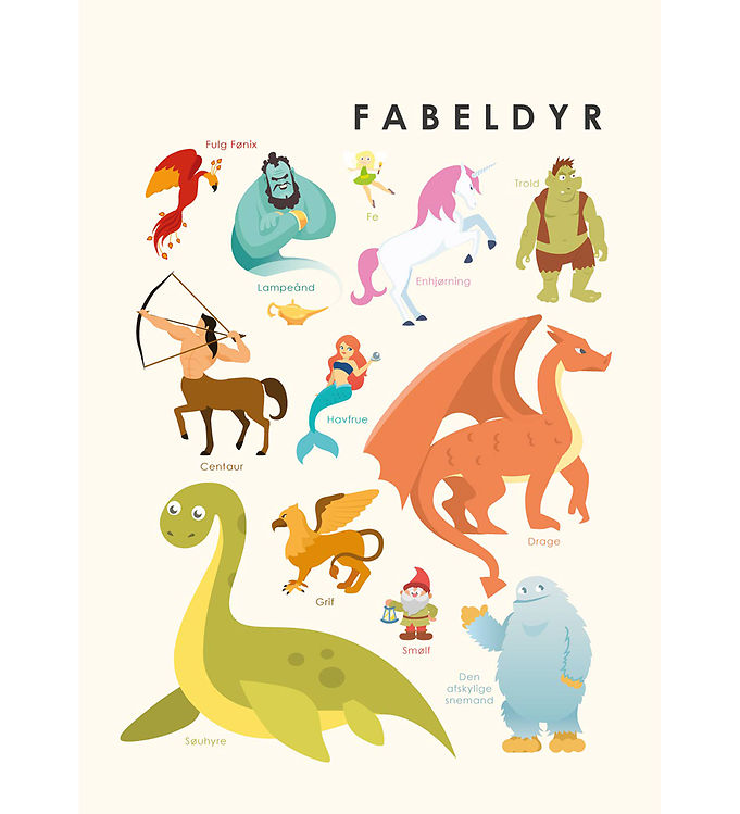 Fabeldyr Citatplakat til Børn - Magiske Budskaber A3