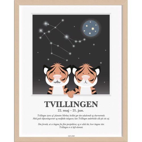 Magisk Børneplakat med Stjernetegnet Tvillingen!