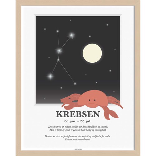 Krebsen Stjernetegnsplakat til Børneværelset - Fantastisk Dekor!
