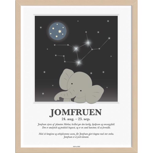Børneplakat med Stjernetegnet Jomfruen - Udforsk Astrologi!