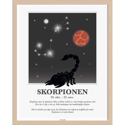 Børneplakat med Stjernetegn: Skorpionen - Kids By Friis