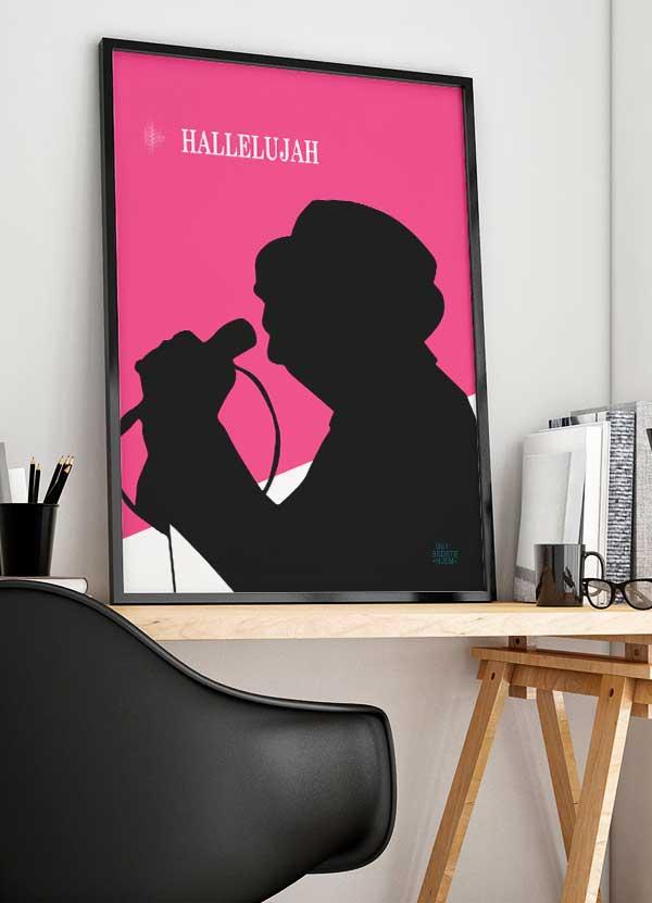 Hallelujah Plakat i Lyserød - Fejr Musik og Liv!