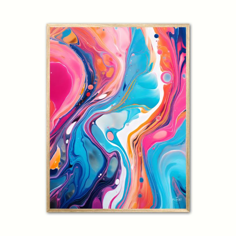 Abstrakt Plakat med Farverig Interplay - Nyhed!