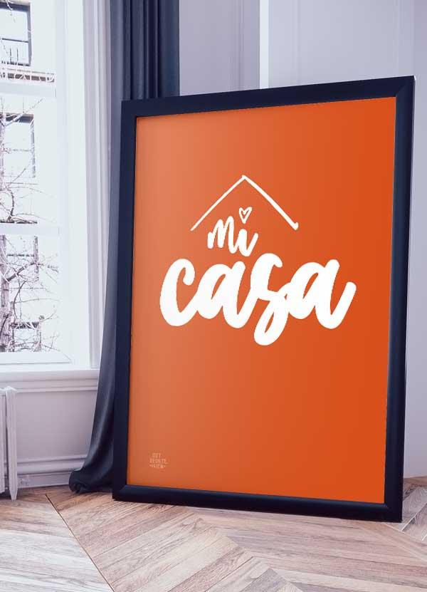 Casa Plakat – Orange Vægkunst til Et Indbydende Hjem