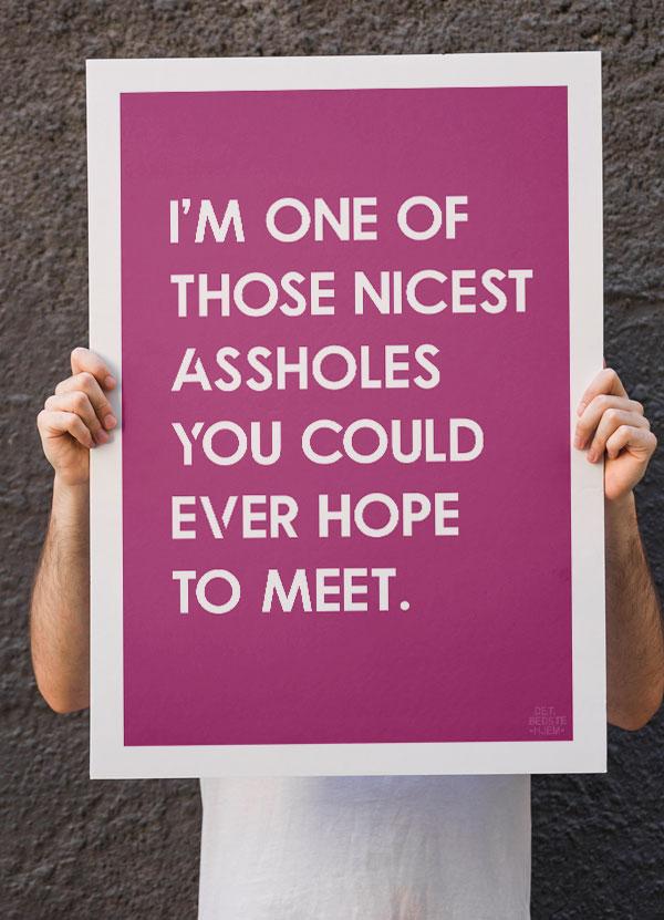 "Humoristisk Plakat: 'Den Flotte Røv' – Pink Design"