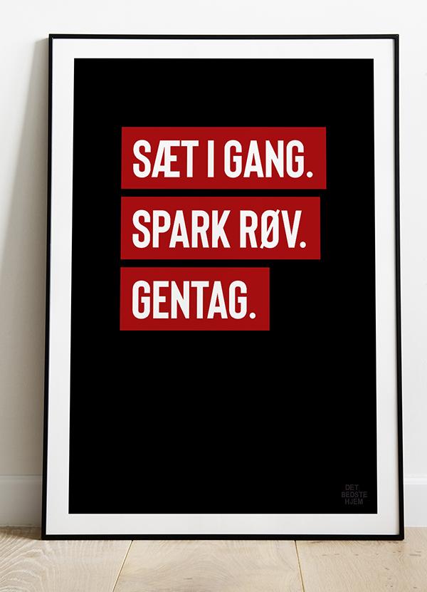 æt Gang Spark Røv Gentag Plakat 70 100349, - Det Bedste Hjem Plakater