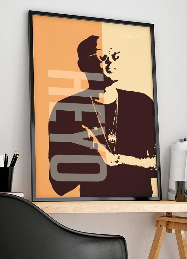 Wafande Plakat – Heyo i Gult til Dit Hjem