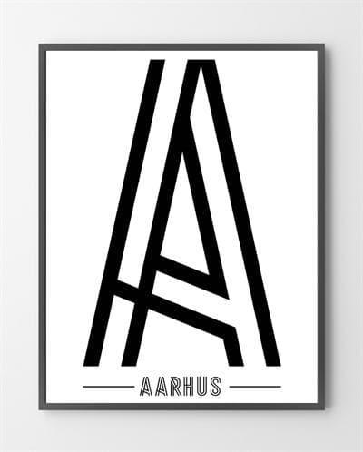 Århus Plakat 50x70 – Unik Minimalistisk Kunst til Dit Hjem