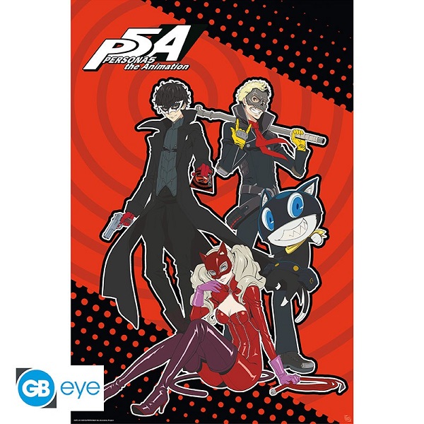 Persona 5 Phantom Thieves Plakat - Rød og Sort Design