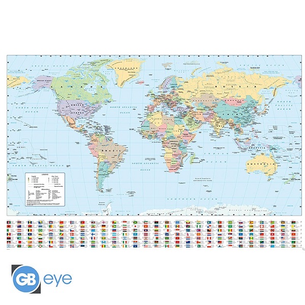 Harper Collins World Map 21 Posterplakat 61x91.5cm - !andet Plakater  - 3665361126294