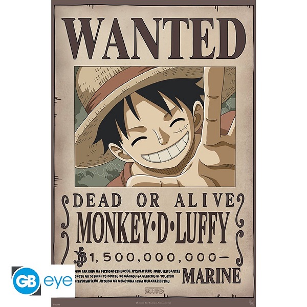 One Piece Wanted Luffy Plakat 61x91,5cm – Fantastisk Tilbud!