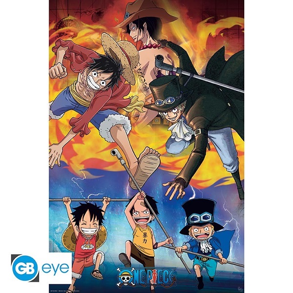 One Piece Plakat med Ace, Sabo & Luffy - 61x91,5 cm