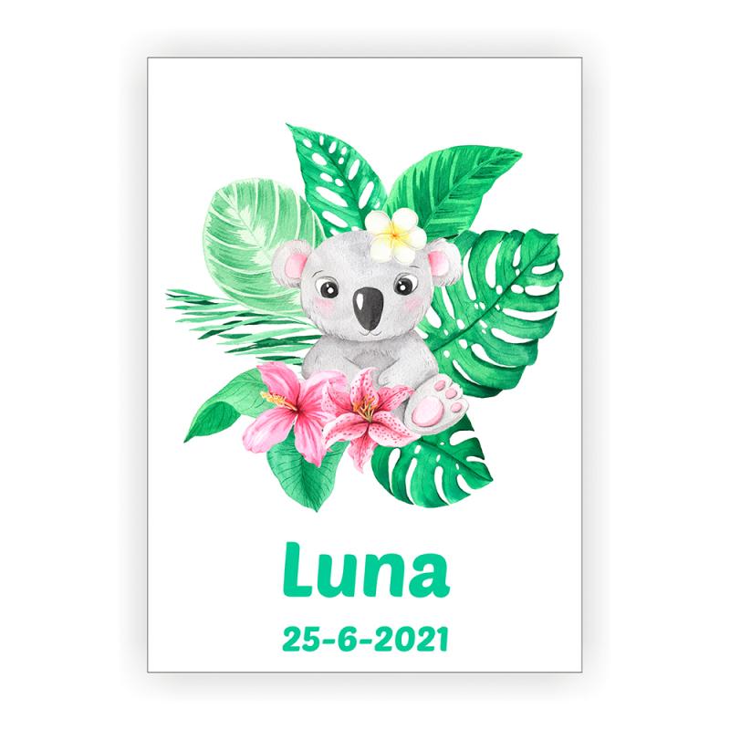Sød Koala Navneplakat til Børneværelset - Unik Indretning