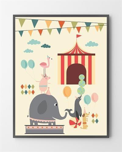 Farverig Cirkus Plakat 50x70 – Fantasi til Børneværelset