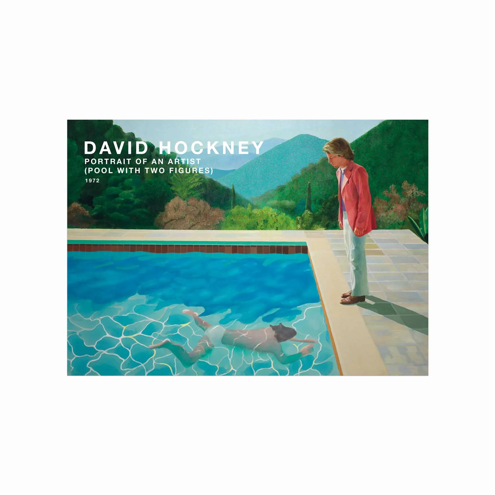 David Hockney Plakat: Pool med To Figurer - Kunstværk til Væggen