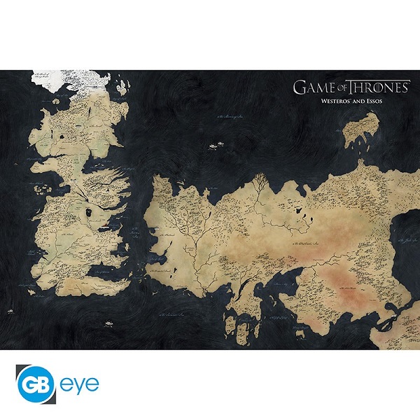 Game of Thrones Westeros Kort Plakat - Unik Plakat