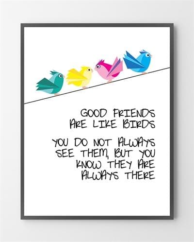 Grafisk Plakat "Good Friends" – Begrænset Udgave 30x40 cm