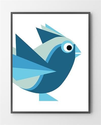 Begrænset Udgave: Mørkeblå Birdy Plakat 30x40 cm