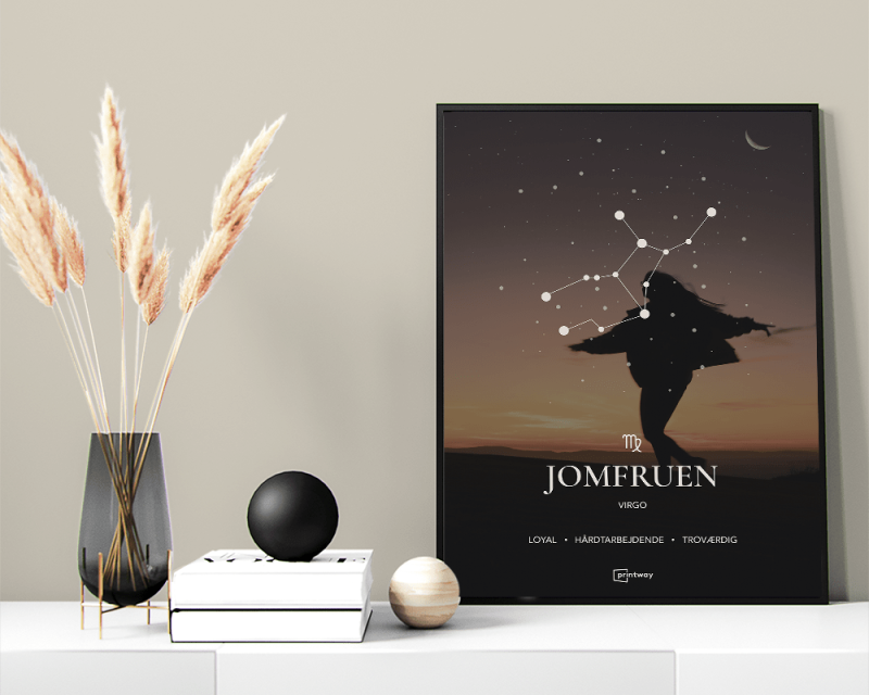 Jomfruen Stjernetegn Plakat - Unik Minimalistisk Design