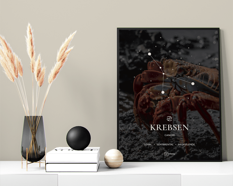 Krebsen Stjernetegn Plakat – Minimalistisk Kunsttilbud