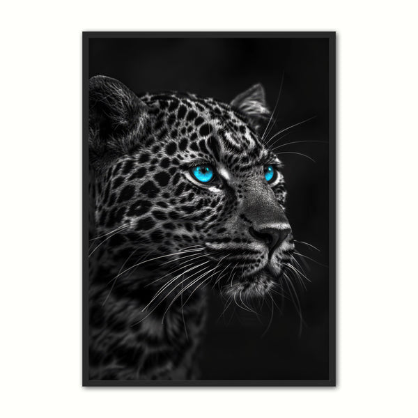 Blå Øjne 4 Leopard – Plakat til Dekoration