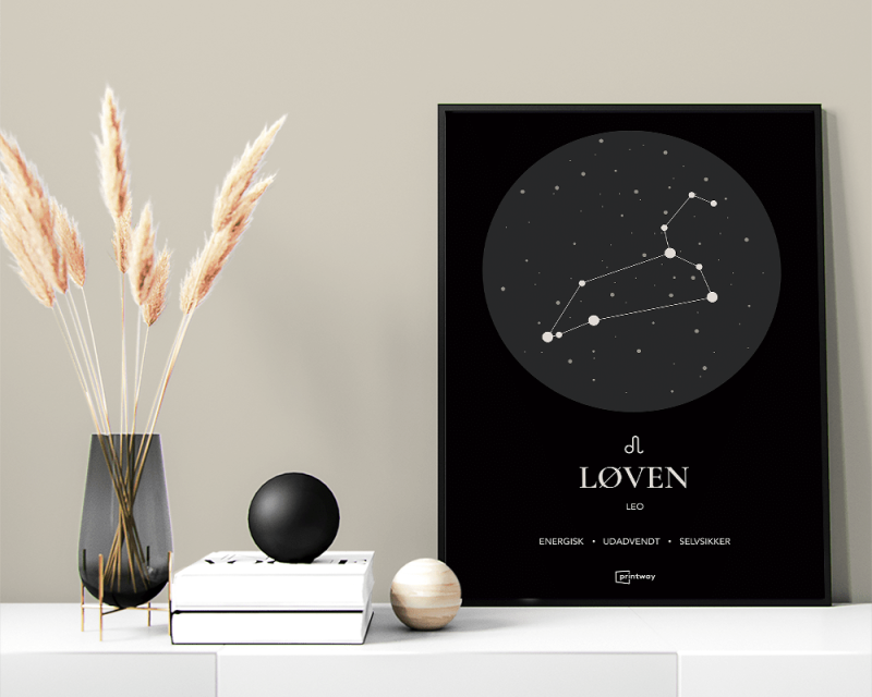 Løven Stjernetegn Plakat – Elegant Minimalistisk Design