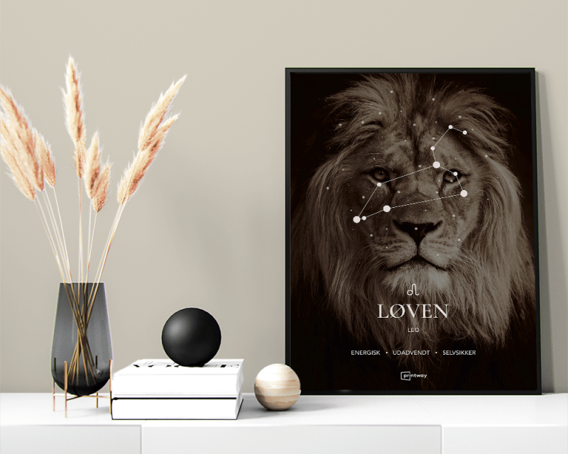 Løven Stjernetegn Plakat – Minimalistisk Kunst til Hjemmet