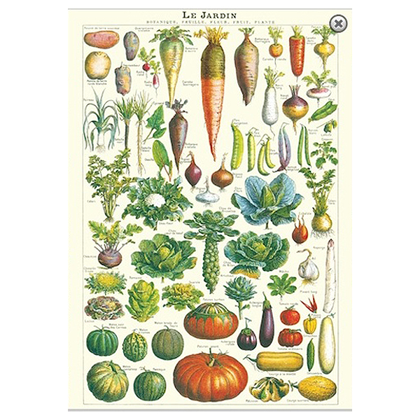 Cavallini Plakat Jardin - Smuk Grøntsagsplakat til Indretning