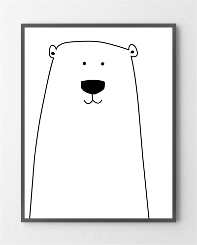 Begribende Bjørn Plakat til Børn – Unik Limited Edition