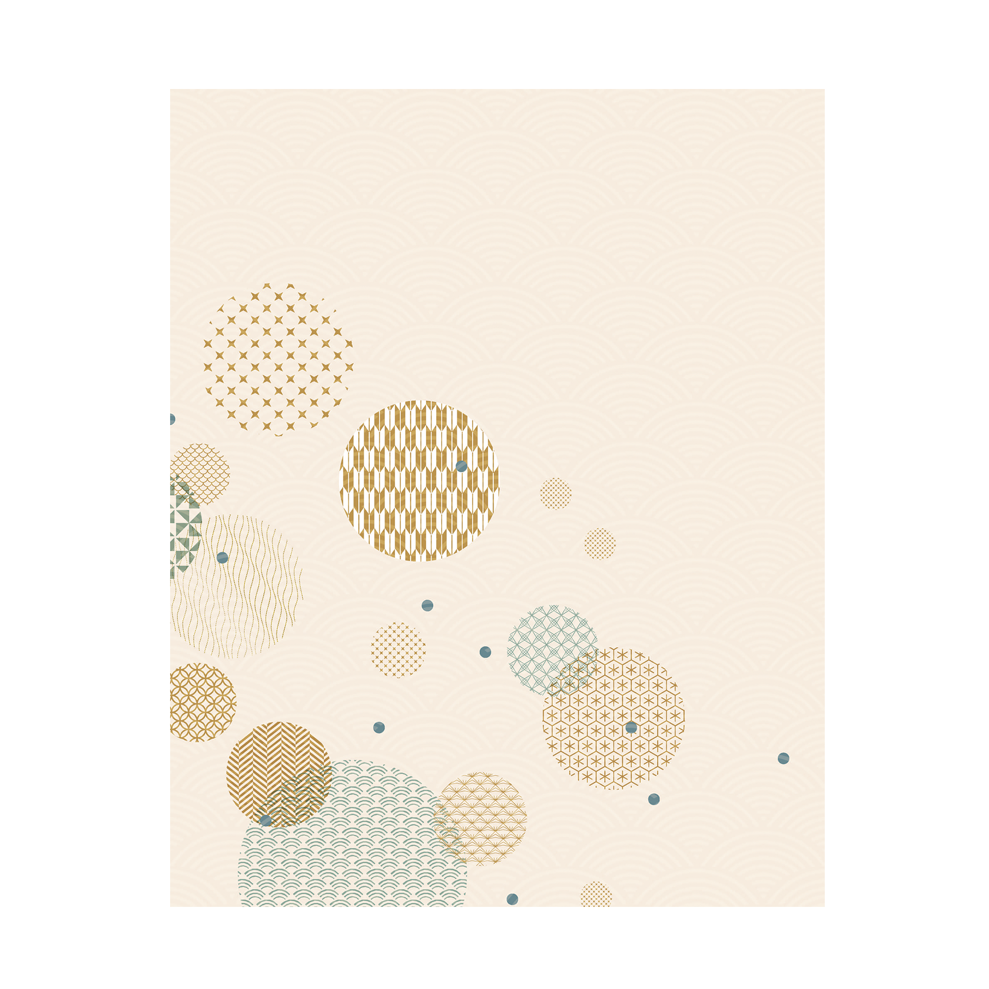Japansk Abstrakt Plakat i Beige – Elegant Vægkunst 40x50 cm