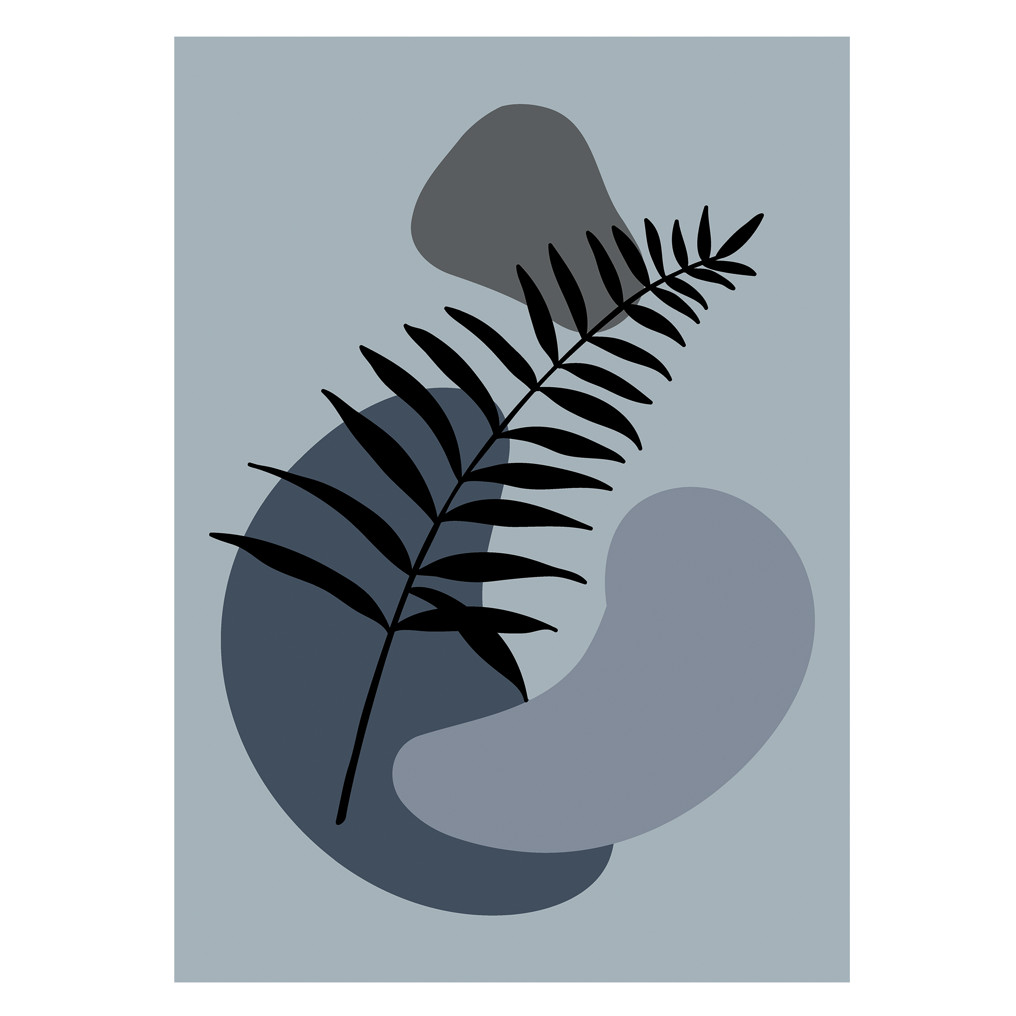 Stilfuld Blå Silhuet Plakat - 50 x 70 cm til Dit Hjem