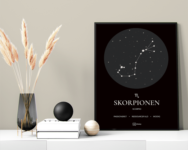 Minimalistisk Skorpion Stjernetegn Plakat - Sort Design