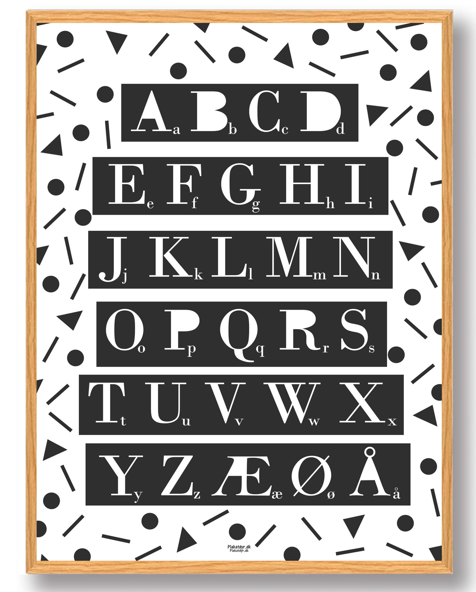 Hvid Abc Plakat Størrelse: 30x40cm - Plakatdyr Plakater