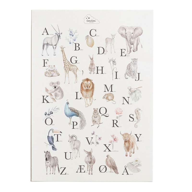 Cam Cam Copenhagen Alfabet Plakat Dansk Version - Plakater  - 5712805000134