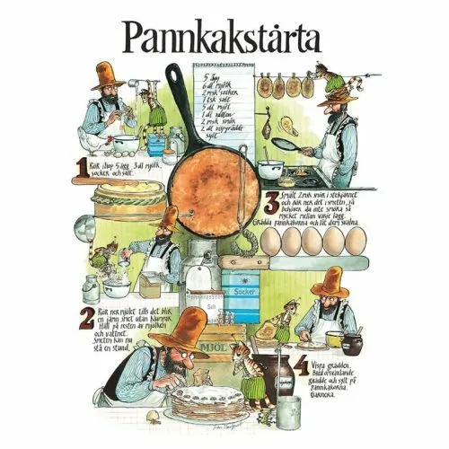 Pannkakstårtan Opskrift Plakat - Hjelm Förlag Plakater  - 7393182008609