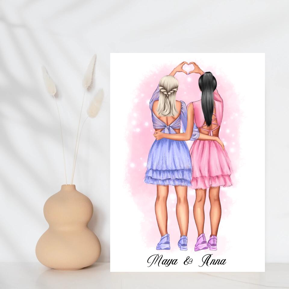 Bedste Veninder Tema2 Design Selv Plakat - Teeinblue Plakater