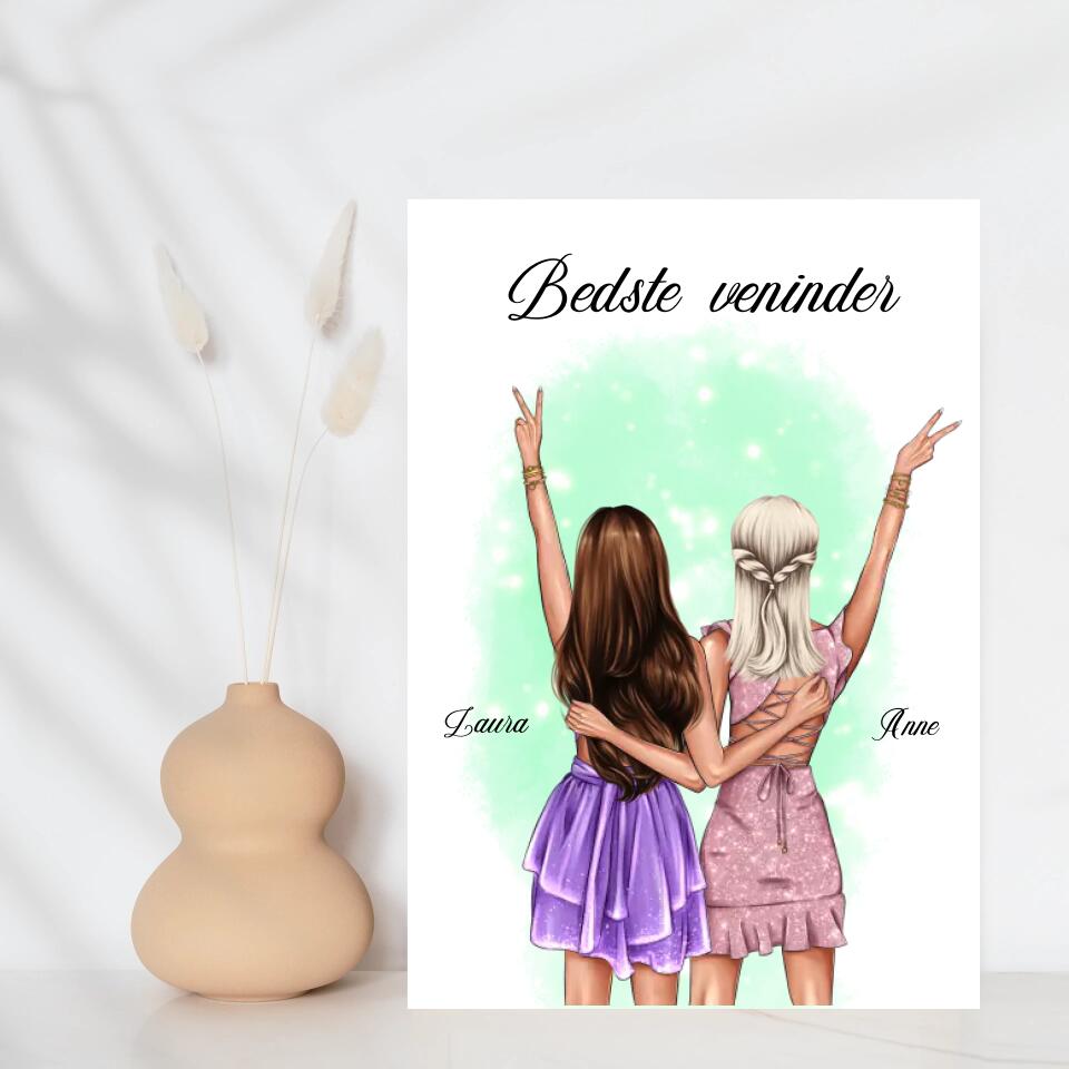 Bedste Veninder Tema1 Design Selv Plakat - Teeinblue Plakater