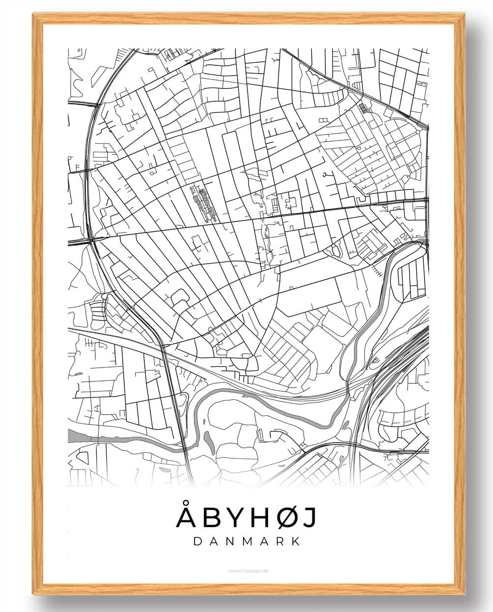 Hvid Åbyhøj Plakat Størrelse: 21x29 7cm - Plakatdyr Plakater
