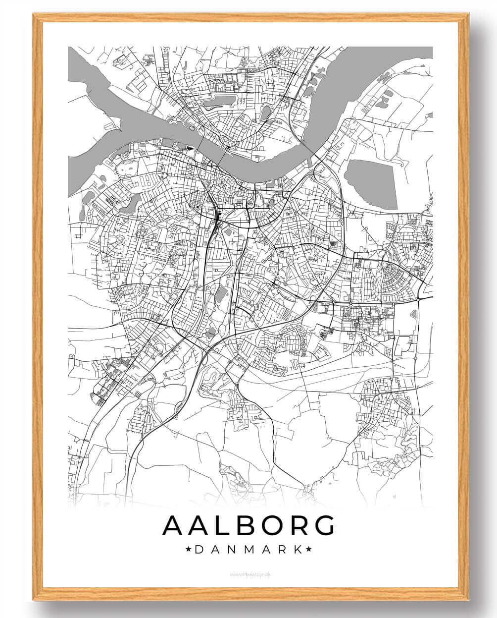 Hvid Aalborg Plakat Størrelse: 21x29 7cm - Plakatdyr Plakater